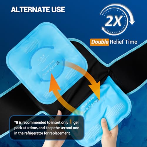 Comfytemp Large Knee Ice Pack Wrap with 2 Soft Gel Packs, Reusable Compression Knee Brace for Meniscus Tear, Cold Bag for Injury, Joint Pain Relief, Arthritis, ACL, After Surgery Men Women Recovery Comfytemp Large Knee Ice Pack Wrap with 2 Soft Gel Packs, Reusable Compression Knee Brace for Meniscus Tear, Cold Bag for Injury, Joint Pain Relief, Arthritis, ACL, After Surgery Men Women Recovery - Image 2