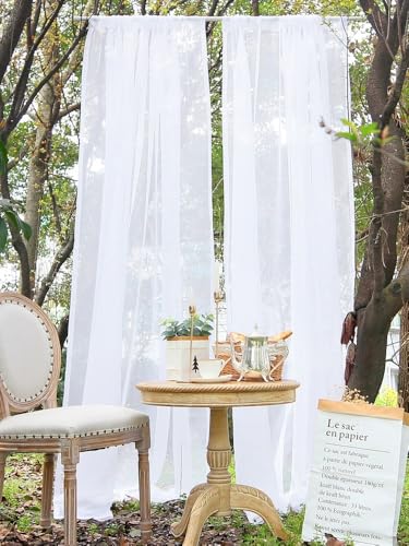 Devola Scheibengardine Weiß Transparent Einfarbige Vorhänge...