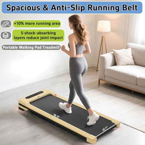 Image of Walking Pad Treadmill for Home, Electric Under Desk Treadmills 0.6-3.7MPH, 2.5HP, Quie Stmall Spaces /Office Mini Running with 264LBS Capacity, Walk Pads