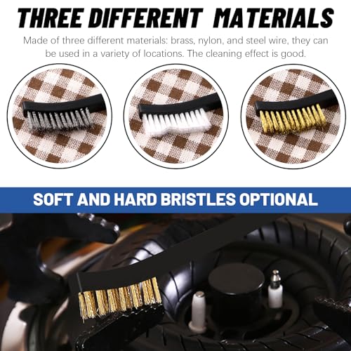 Image of Glarks 9Pcs Wire Scratch Brush Set, Including 5Pcs Wire Wheel Cup Brushes,3Pcs Mini Wire Brush and Stainless Steel Wire Brush for Cleaning Dirt, Rust and Paint Remover