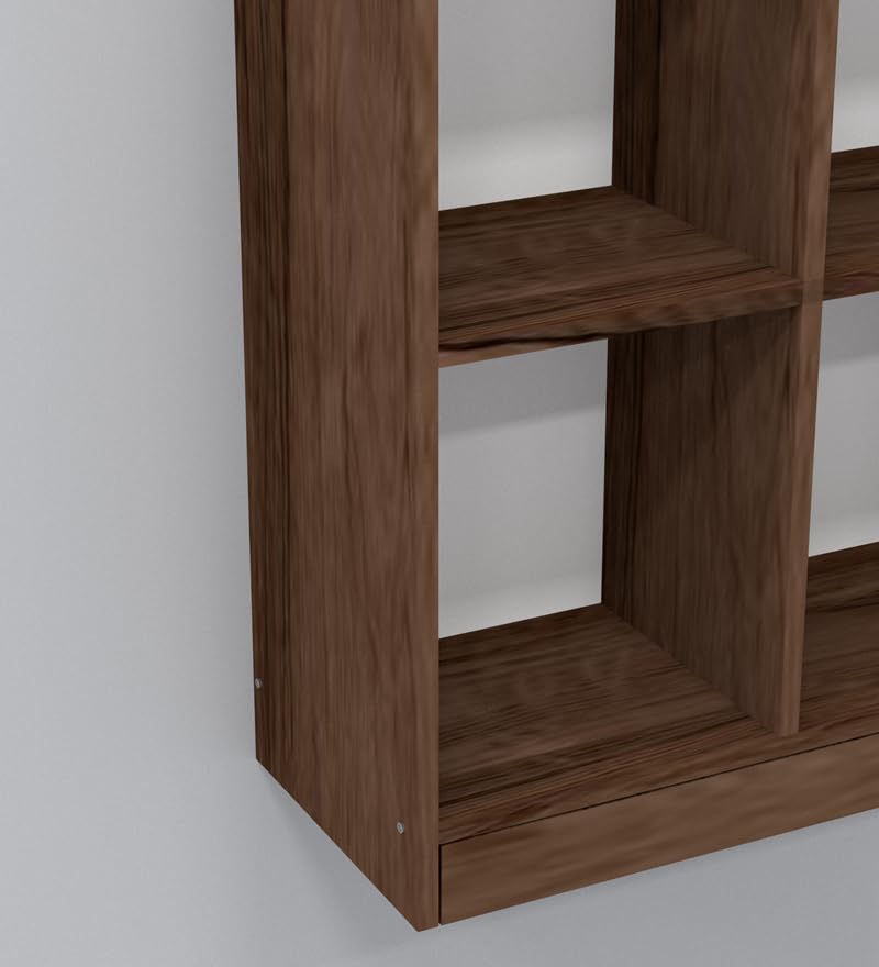 Image of SPECIALITY PANELS Wooden Bookshelf with 8 Open Shelves, Brown, 176x73x35 cm, Carpenter Assembly Provided