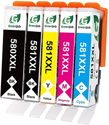 Greenjob kompatibel Druckerpatronen für Canon 580 581 XXL mit Canon PGI-580 581 XXL Multipack für Canon Pixma TR7550 TR8550 TS6150 TS6151 TS8150 TS8151 TS8152 TS9150 TS9155 TS6250 TS8250 Cover
