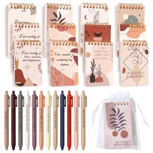 Notebooks de motivación Thboxes con bolígrafos y bolsas de regalo