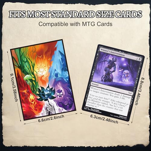 Image of Kabinka MTG Card Sleeves - 100 Standard Size Pack Clear Front & Matte Finish Back MTG Sleeves(Lotus Five Elements)