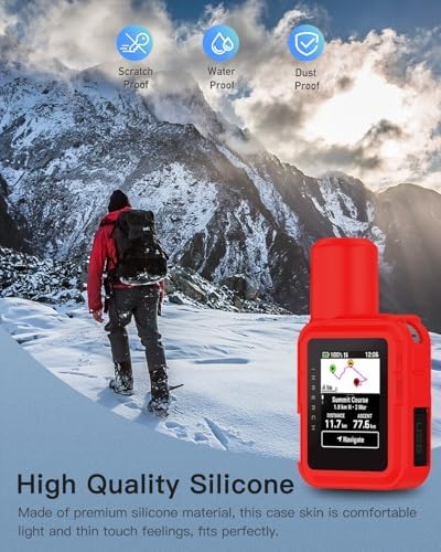 Soft Silicone Case for Garmin inreach Mini 3 Plus GPS Cycling/Bike Computer, Waterproof & Anti-Falling & Anti-Vibration,Full Coverage Protection.(Red) - 1