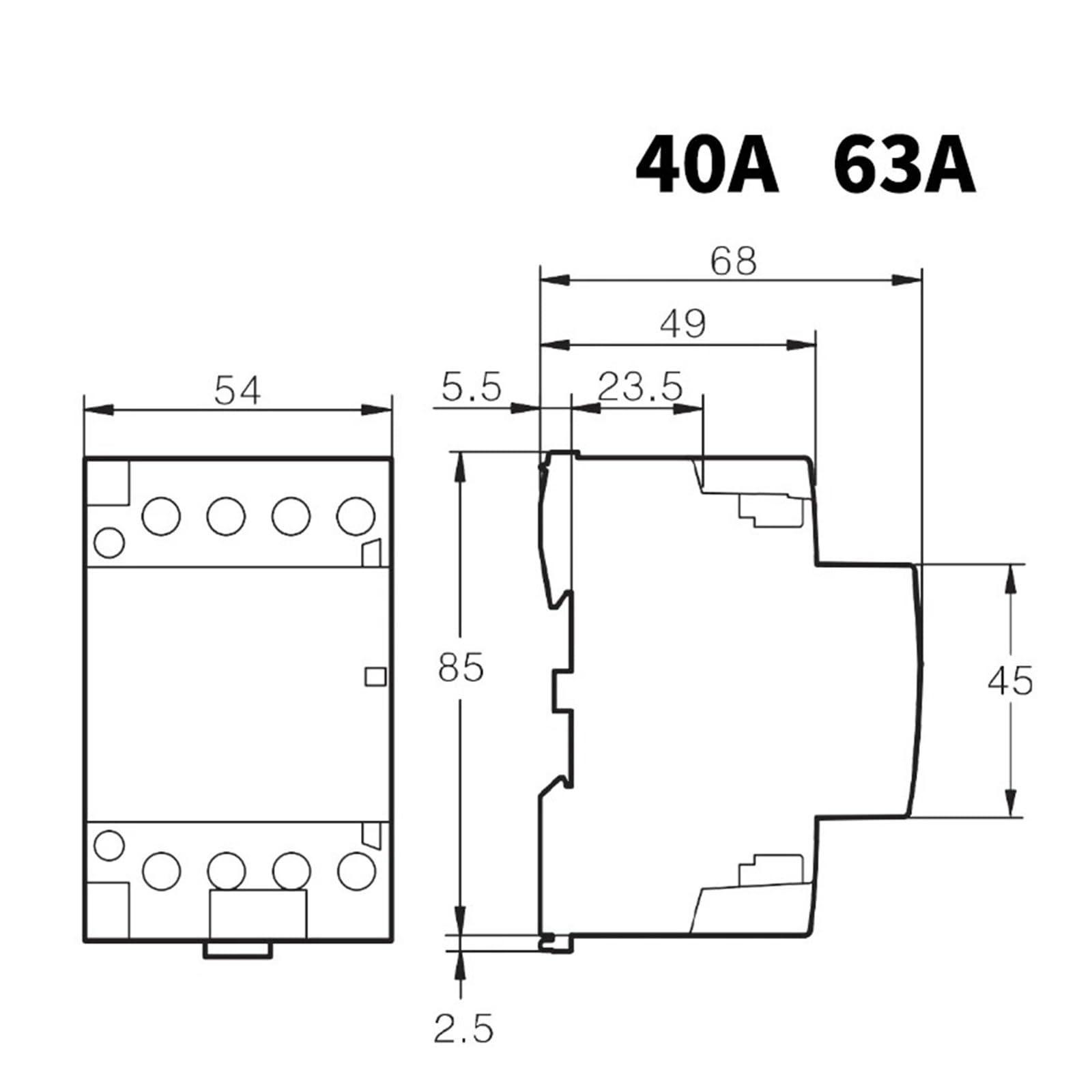4P 63A 40A 4NO 2NO 2NC 220V/230V 50/60HZ Stycznik AC gospodarstwa domowego (ICT40A 2NO 2NC)