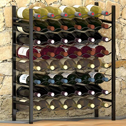 Soporte para botellas de vino para 48 unidades negro miniatura 4