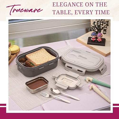 Image of Trueware Picaso Jr. Insulated Inner Steel Thermoware BPA Free, Airtight, Food Grade, 2 Containers Lunch Box 750 ML | for School, Kids, Boy & Girl | Hot Lunch Box