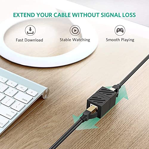 Image of COOLCOLD (Pack of 20) RJ45 Ethernet Coupler Cat7 Cat6 Cat5e LAN Connector Extender Adapter Female to Female Extension Jointer Network Cable Plug Extending Module for Router PC Laptop