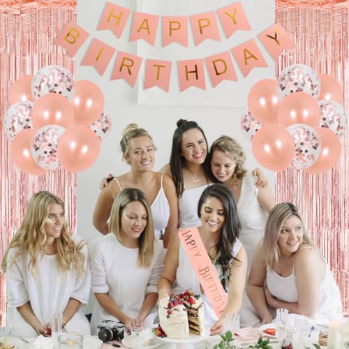 JOYMEMO 29th Birthday Decorations for Women Rose Gold - Last Year In My 20s Banner, Cheers to 29 Years Old Birthday Decor with Number 29 Foil Balloons, Sash by JOYMEMO - Used condition - Image 5