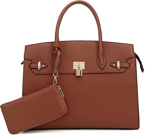 SG SUGU Women's Designer Top Handle Satchel Handbag Tote Bag Briefcase 2pc set