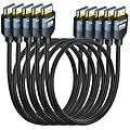 8K HDMI 2.1 Cables 6FT 5-Pack, High Speed HDMI Gaming Monitor Cable for PS5 TV-8K ARC&eARC HDMI Cord-165/180/240Hz, HDCP2.3, 3D/HDR10 for Soundbar, PS5, PS4, TV, Xbox, Roku, Cinema, Computer, Monitor