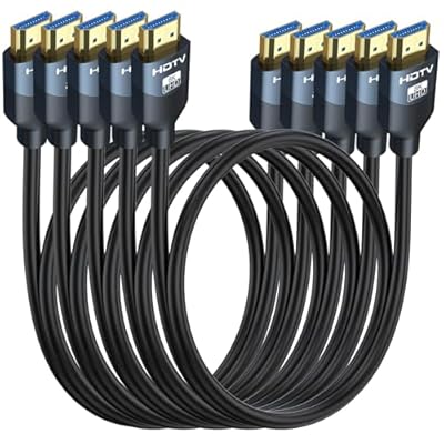 8K HDMI 2.1 Cables 6FT 5-Pack, High Speed HDMI Gaming Monitor Cable for PS5 TV-8K ARC&eARC HDMI Cord-165/180/240Hz, HDCP2.3, 3D/HDR10 for Soundbar, PS5, PS4, TV, Xbox, Roku, Cinema, Computer, Monitor