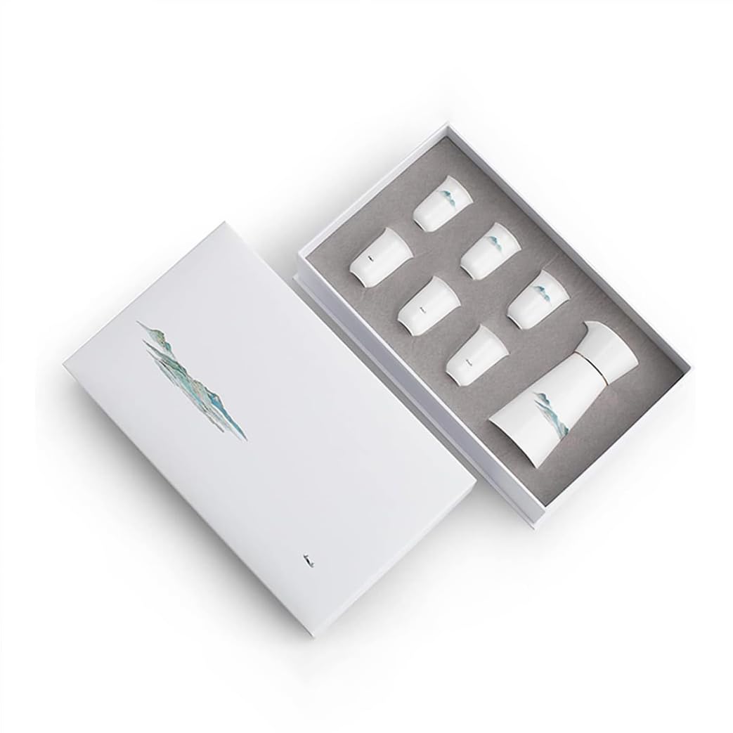 Set Regalo Sake Giapponese 4 Pezzi: Caraffa E Tazzine In Porcellana, Ceramica Artigianale, Lavabile In Lavastoviglie, Ideale Per Sake Caldo E Freddo