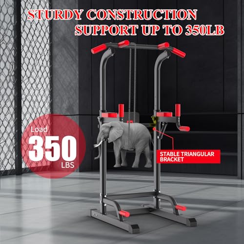 Power Tower Dip Station, Pull Up Bar Station & Multi-Function Gym Equipment For Home Strength Training Adujustable Height Up to 85.5",Load 350LBS by K KiNGKANG - Image 2