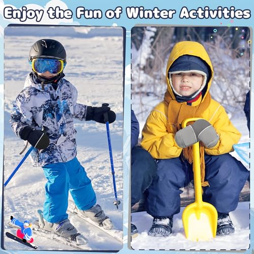 Olreco Toddler Mittens Waterproof Baby Mittens Winter Toddler Snow Gloves Boys Girls Ski Gloves Infant Gloves Kids Mittens3