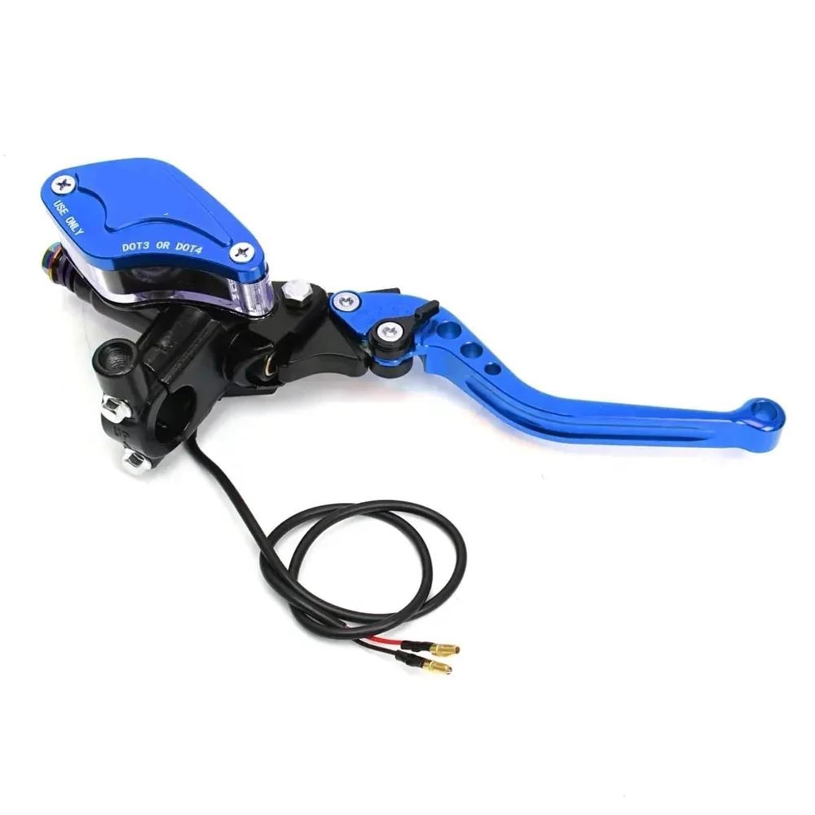 Levier d'embrayage Frein Moto for Honda Yamaha Kawasaki 7/8 "Levier Pompe Frein De Moto Poignée Maître-Cylindre d'embrayage Hydraulique Course Universelle Levier à biellette(Right Blue)