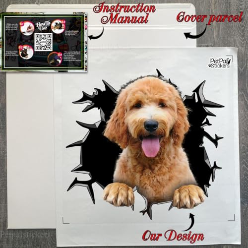 Image of Cute Dog Stickers for Car Window Decals Waterproof Funny Sticker (Goldendoodle Stickers)