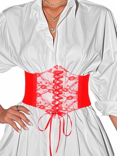 Urieo Lace Flower Corset Belt for Women2