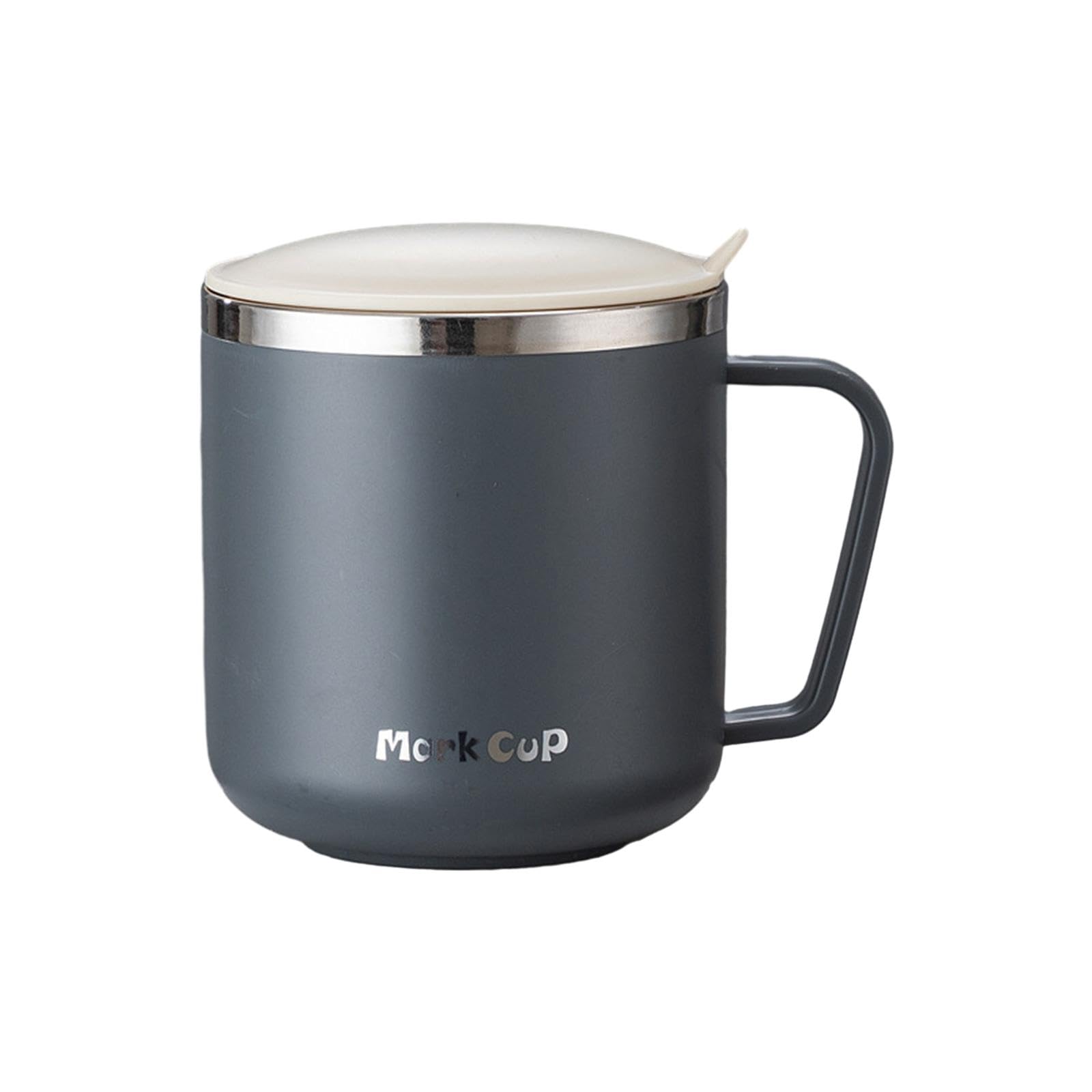 4 Tazas de Café Isotérmicas de Acero Inoxidable de 400 Ml, Anti-Quemaduras, con Tapa Y Asa, Ideales para Barbacoas Y Picnics.