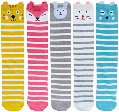 Image of Little Girl's Knee High Socks Over Calf Kids Overknee Stockings Bow Style