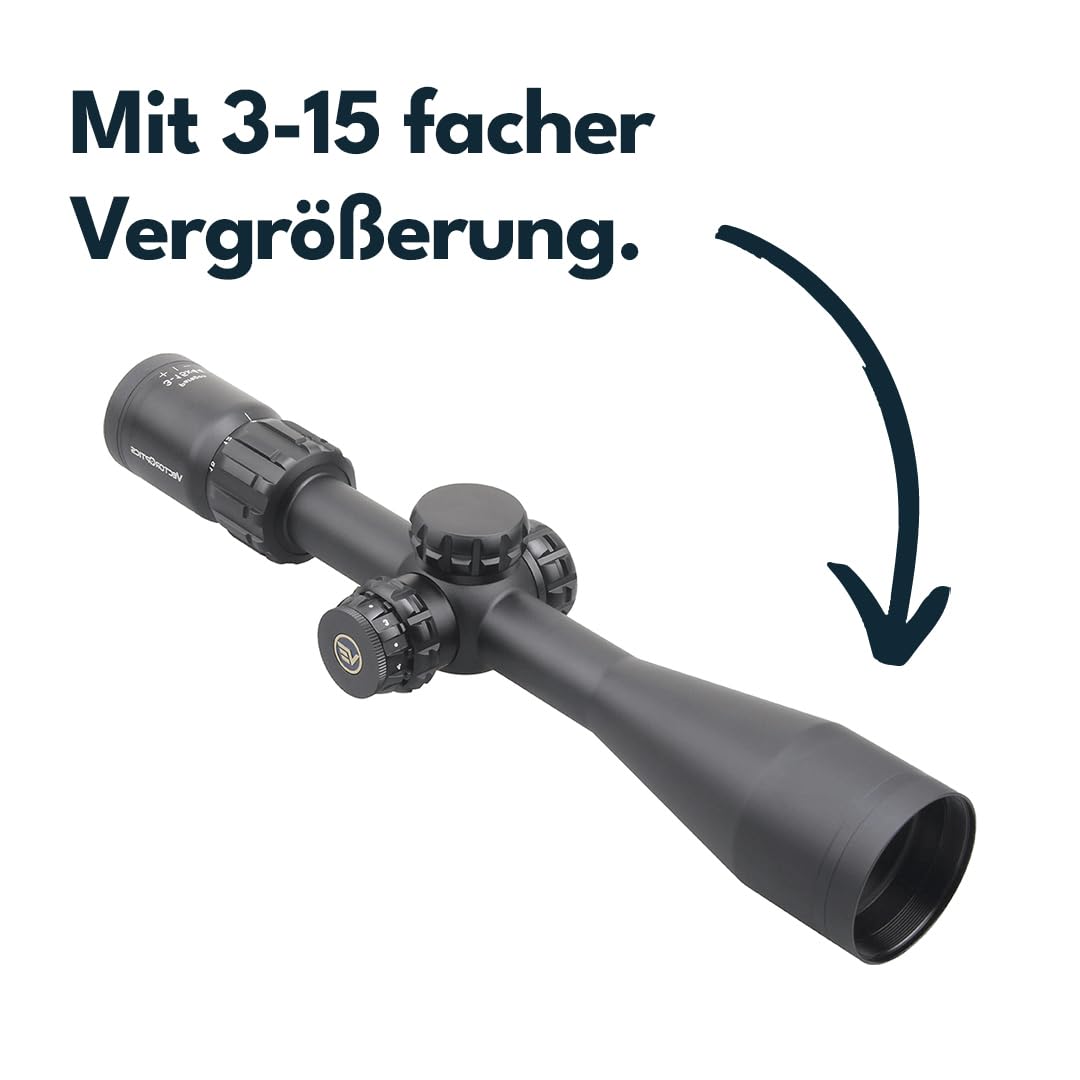 Vector Optics SCOM-37 Paragon 3-15x44SFP - Cannocchiale per sport, airsoft e caccia, fucile ad aria compressa, mirino mirino per fucile, scopa rifle scope, ampia gamma di accessori