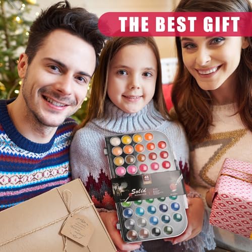 image for Generic Watercolor Paint Set,48 Colors Watercolor Paint Gift Box 30Pag