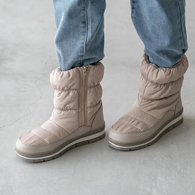 menu'e(メヌエ)のストアを表示 [メヌエ] [moz (モズ)]防寒・防水 ダウン仕様 ファースノーブーツ[3.0cmヒール]