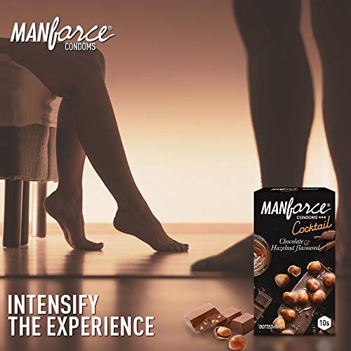 Image of Manforce Cocktail Condoms (Dotted-Rings), Hazelnut & Chocolate Flavoured- 10 Pieces (Pack of 5)