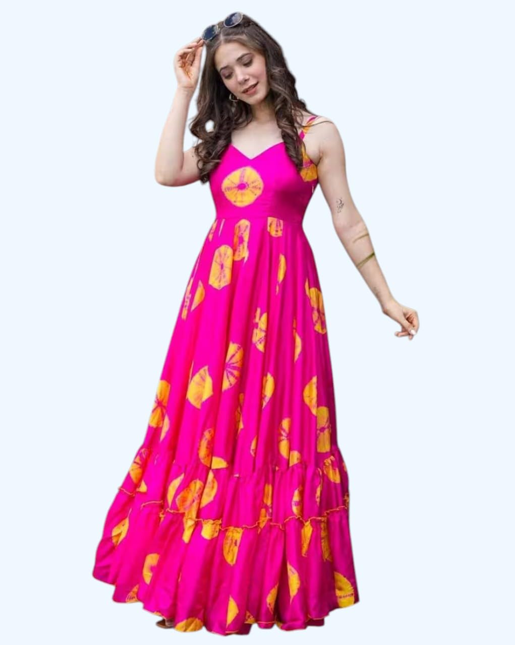 Rayon Sleeveless Maxi Anarkali Long Gown for Women Stylish Pink Long Dress for Daily, Casual-picture-43