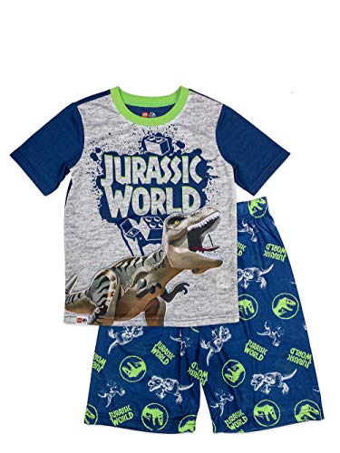 LEGO Jurassic World Boyâ€™s T-Rex 2 Piece Pajama Set, Boys 8 Navy