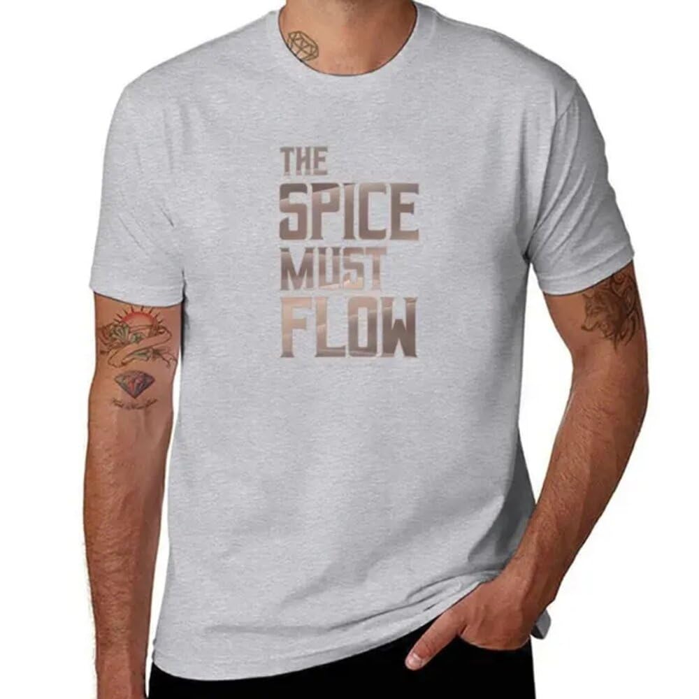 TRdUaNGS Dune The Spice Must Flow (Light) T-Shirt Cute Clothes Tops t Shirt Black t Shirts for Men Grey 3XL