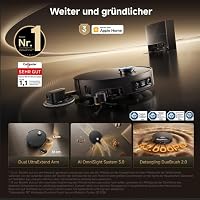 dreame X60 Pro Ultra Complete Saugroboter mit Wischfunktion, Dual UltraExtend Arm, Zwei KI-Kameras, Hindernisüberqu. (10 cm), 42 kPa, Mopp-Selbstreinigung (100 °C) und Haarentfern.ohne Verheddern – Ansicht 3