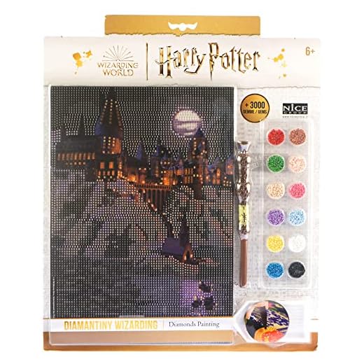 DIAMANTINY Harry Potter - Landscape Barcos a Hogwarts - Kit crea el mosaico, Actividad de arte de cristal, Diamond Painting, 1 Cuadro