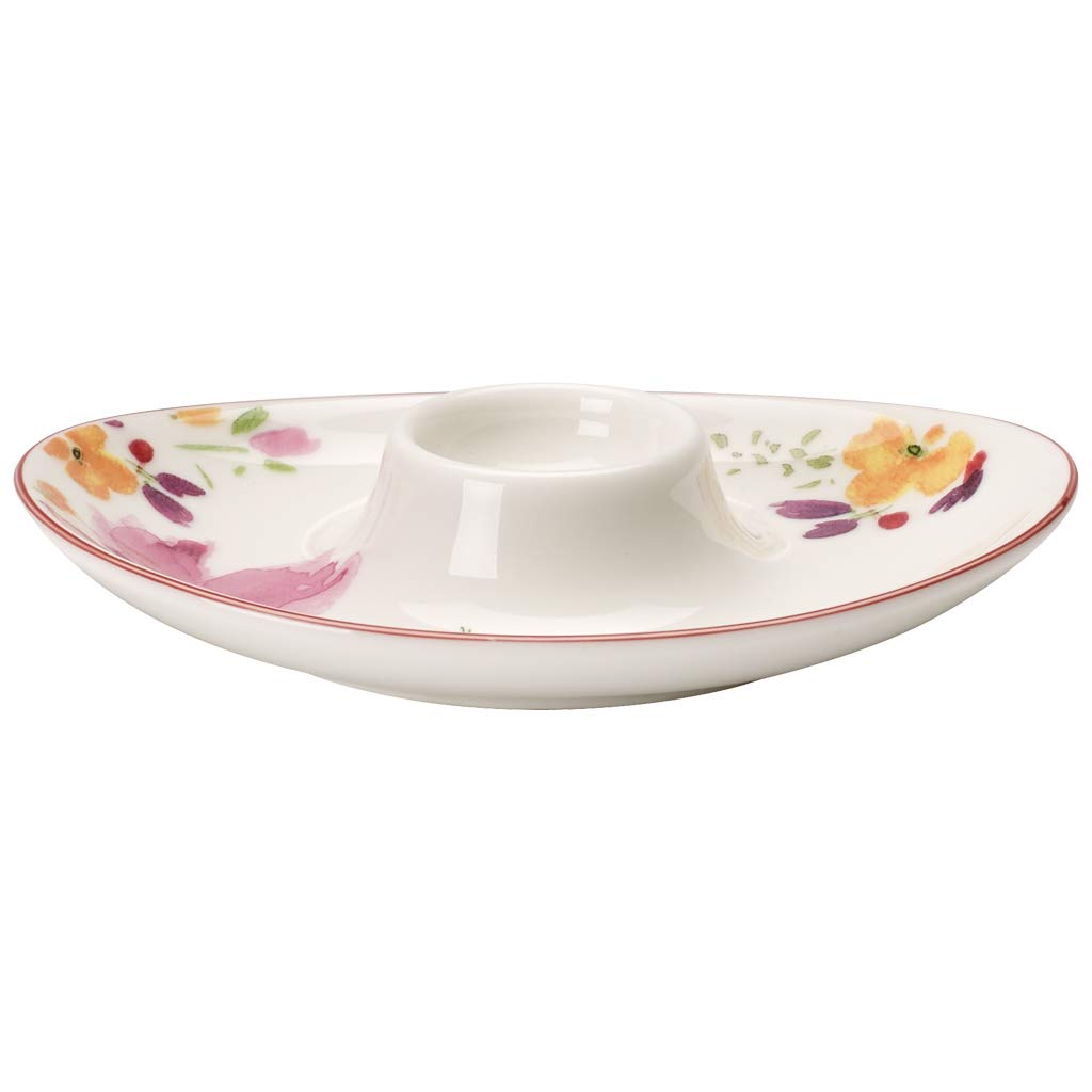 Villeroy & Boch Mariefleur Basic - Juego de 4 hueveras ovaladas, color blanco