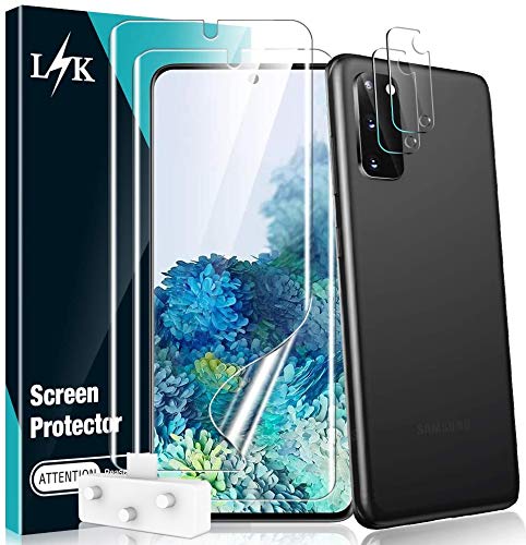 [4 Pack] L?K 2 Pack Camera Lens Screen Protector + 2 Pack Screen Protector TPU Protective Film for Samsung Galaxy S20, Bubble-Free,Ultrasonic Fingerprint,High Definition,6.2-inch