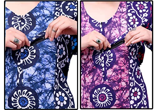 Image of Feeding Nighty in Fine Cotton 2 Side Zips for Feeding Purpose & Neck Buttons for Easy Wearing Soft Cotton Maternity Nighty for Women Feeding Combo Feeding Nighty for Women Cotton Combo of 2Pcs
