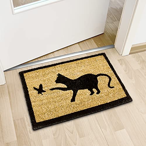 Tapis de sol antidérapant en coco grattant pour essuyer la saleté de la porte