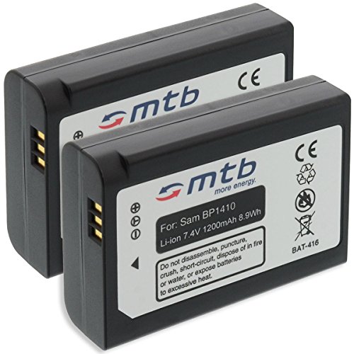 2X Batterie BP1410 pour Samsung Smart Camera NX30, WB2200F (avec INFOCHIP)