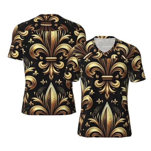 Stylish Athletic Sports Jersey Royal-Fleur-De-Lis Men's Rugby Jersey Xx-Large
