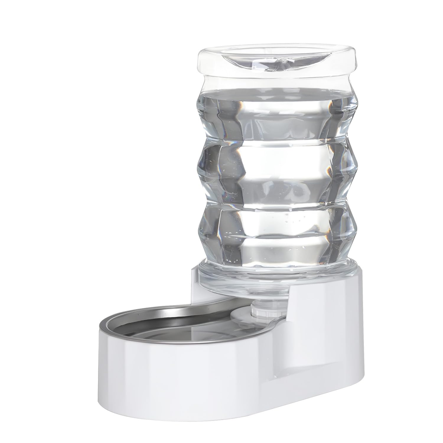 Sfozstra Dispensador de cuenco de agua para perros: 6L Blanco Grande Acero inoxidable - Sin BPA - Dispensador automático de agua por gravedad para mascotas para propietarios ocupados