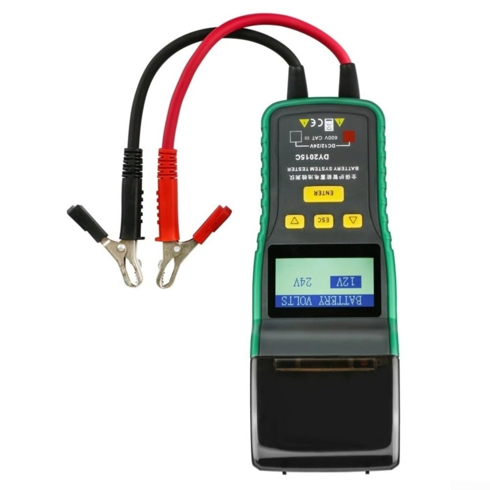 DY2015C - Comprobador de batería para baterías de coche de 12 V/24 V,
