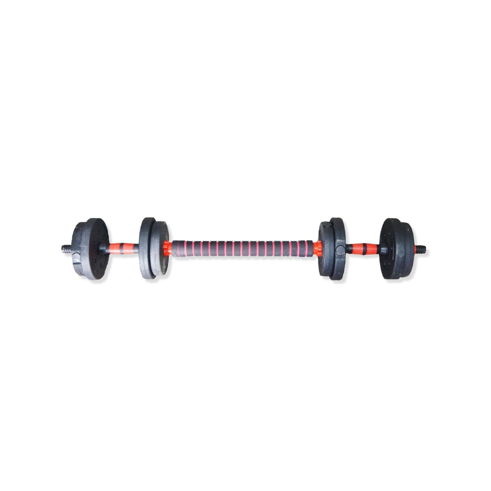 Set Manubri Componibili con Bilancieri, Pesi Regolabili da 10-30 kg, Include Barra di Connessione, Guanti e Collari di Sicurezza, Nero e Arancione