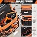 AUROPEAK Tool Belt Pouches, 22 Pockets Electrician Tool Pouch with Hammer Loops and Tape Clip, Detachable & Adjustable Single Side Belt Tool Pouch for HVAC Craftsman Contractor Electricians Carpenter