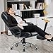 Executive Reclining Massage Swivel Desk Chair, High-Back Armrest Height Adjustable, 280 lb Capacity, PU Leather Black