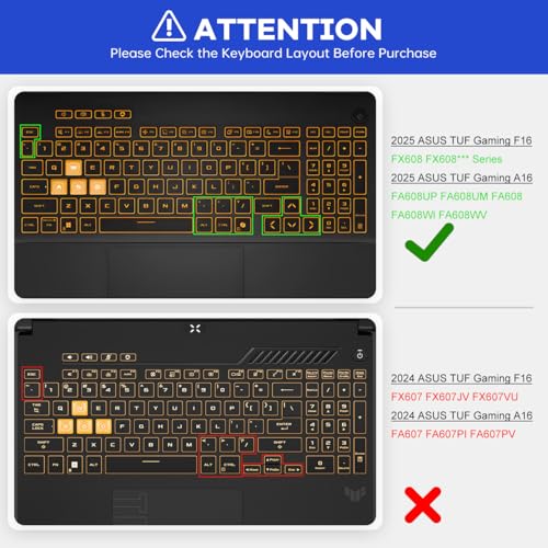 Protector de teclado para ASUS TUF Gaming 16" F16 2025 miniatura 2