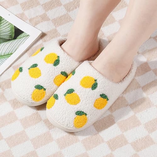 Women's Cute Retro Strawberry Cherry Slippers Valentine's Day Plush Soft Memory Foam House Home Shoes2