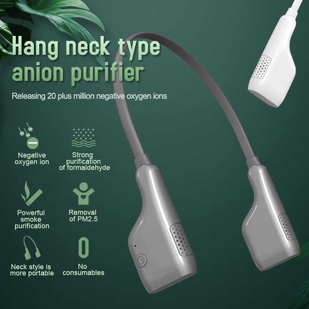 Collar purificador de aire personal, ionizador de aire portátil, recargable, sin ruido, ambientador de viaje para oficina, dormitorio, coche, avión