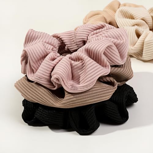 Image of 8 Hair Scrunchies for Women - Hair Ties No Damage Both for Thick Hair or Thin Hair Curl Hair No Crease Scrunchies Ponytail Holder No Hurt Your Hair
