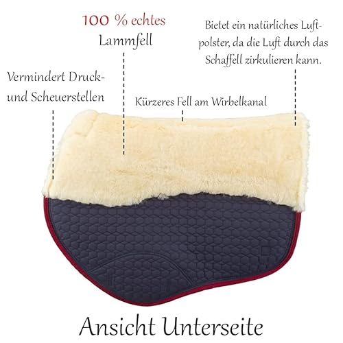 Foto von Rohn Lammfell Schabracke Kastell, Satteldecke für Pferde, Marineblau, Vielseitigkeit(VS)